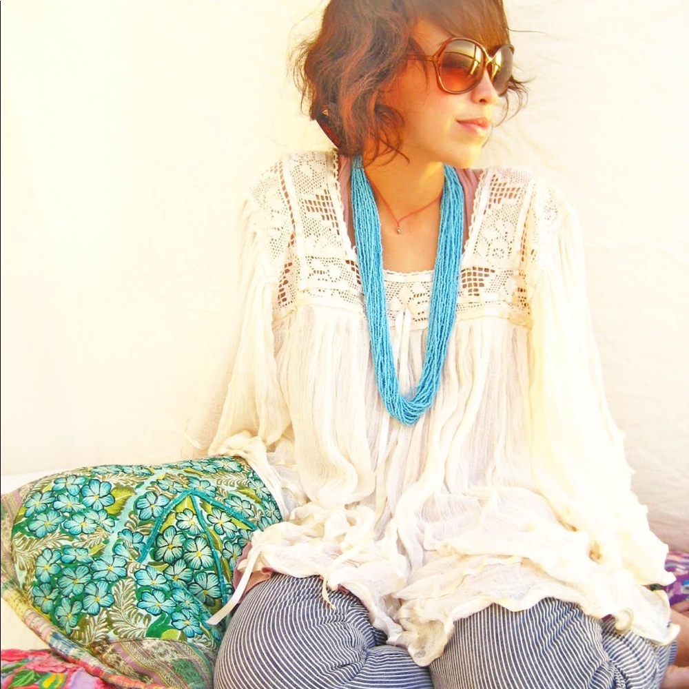 Mexican Blouse Angel Bell Sleeves Crochet Boho